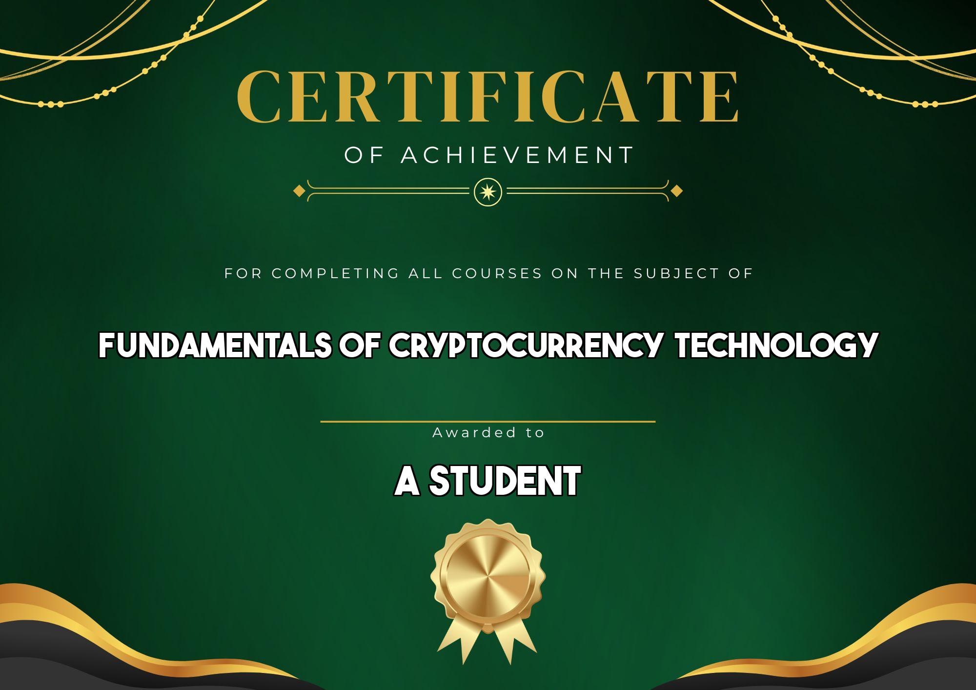 Fundamentals of Cryptocurrency Technology